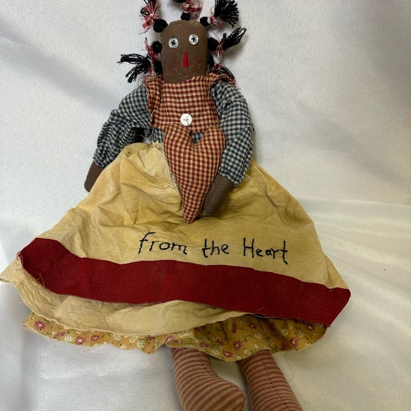 ⭐️⭐️ Handmade African American Antique Stuffed Cloth DollBlack Americana 18 in